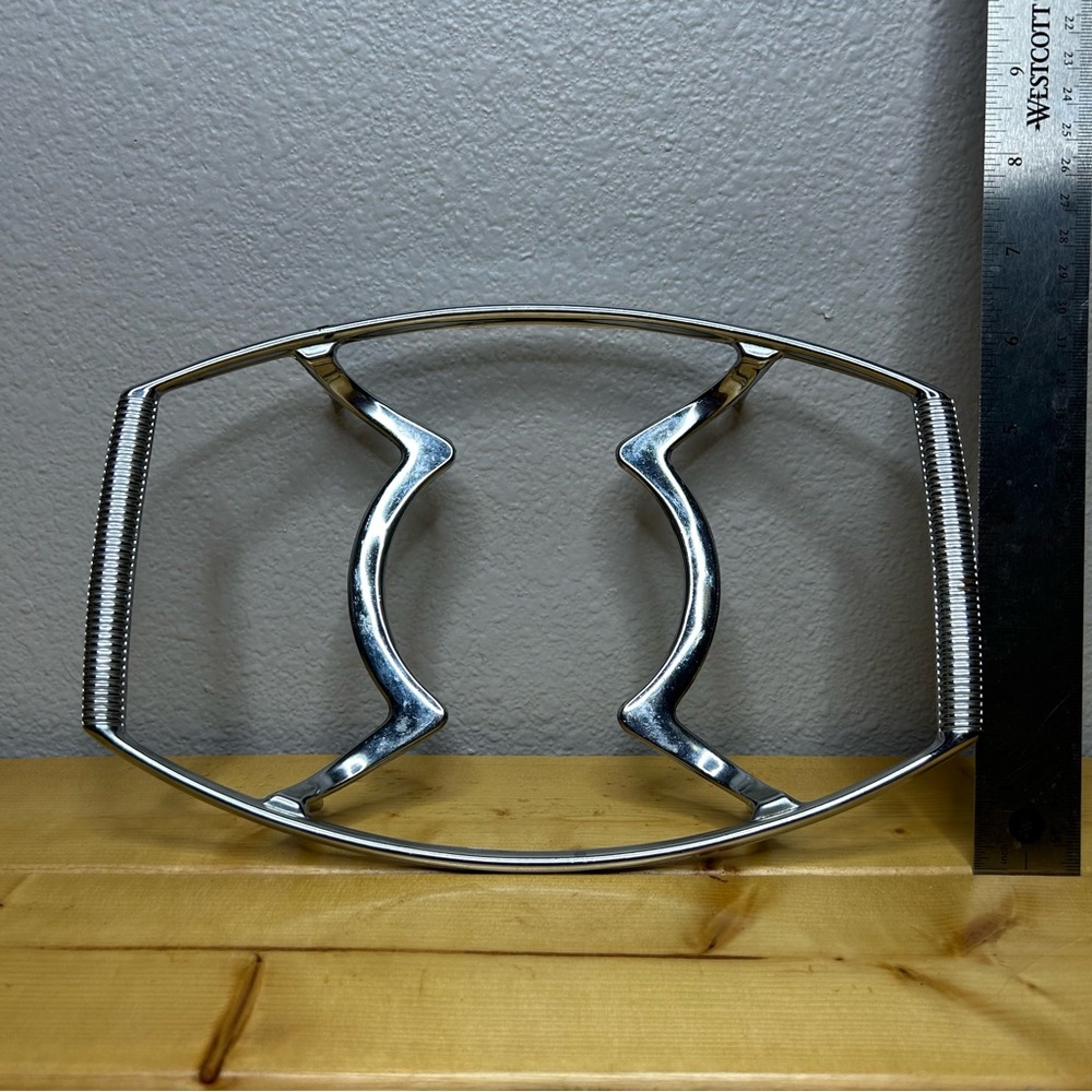 Corning Ware Vintage Casserole Trivet Handled Carrier P-11-M-1 Metal Silverplate